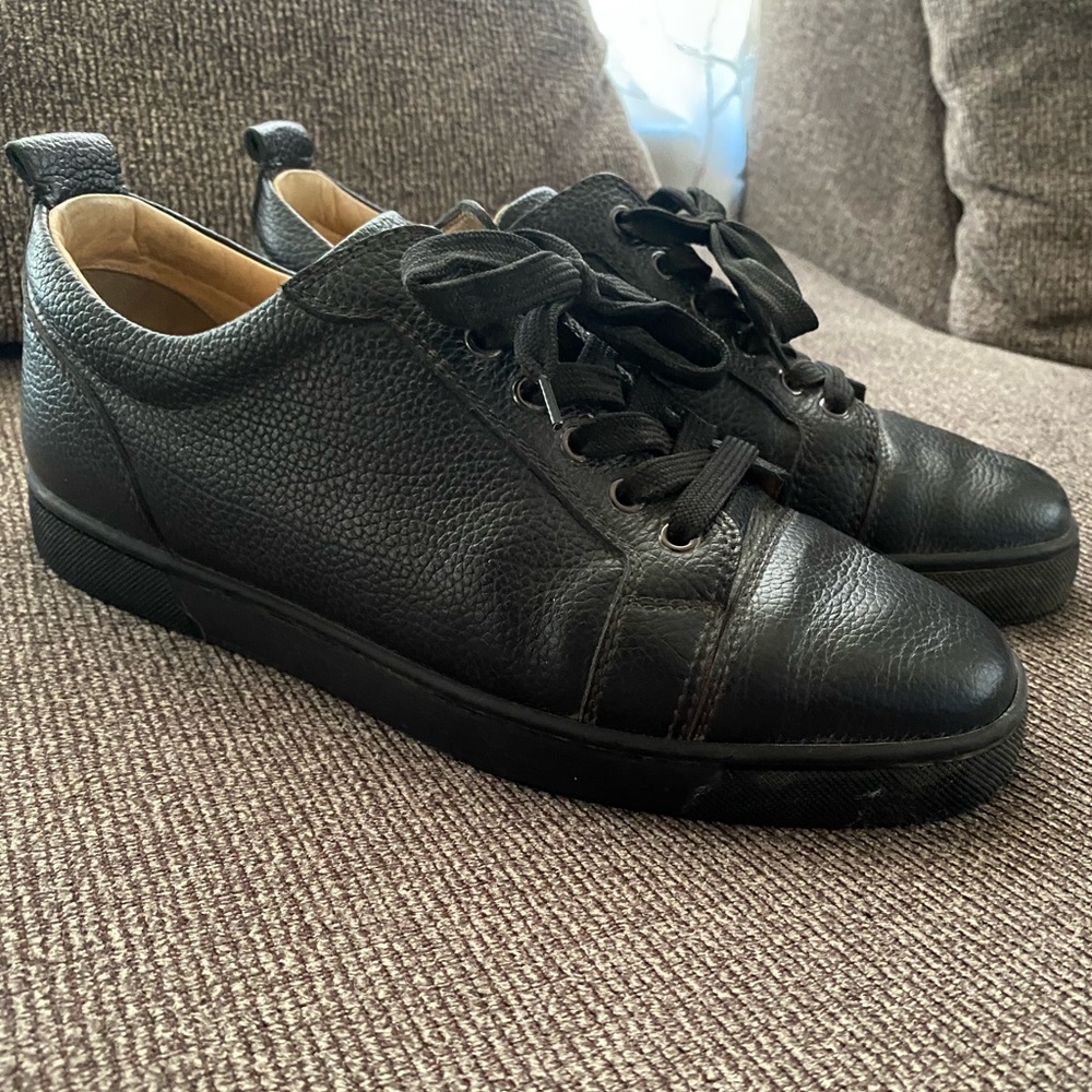 Christian Louboutin Black Leather Sneakers